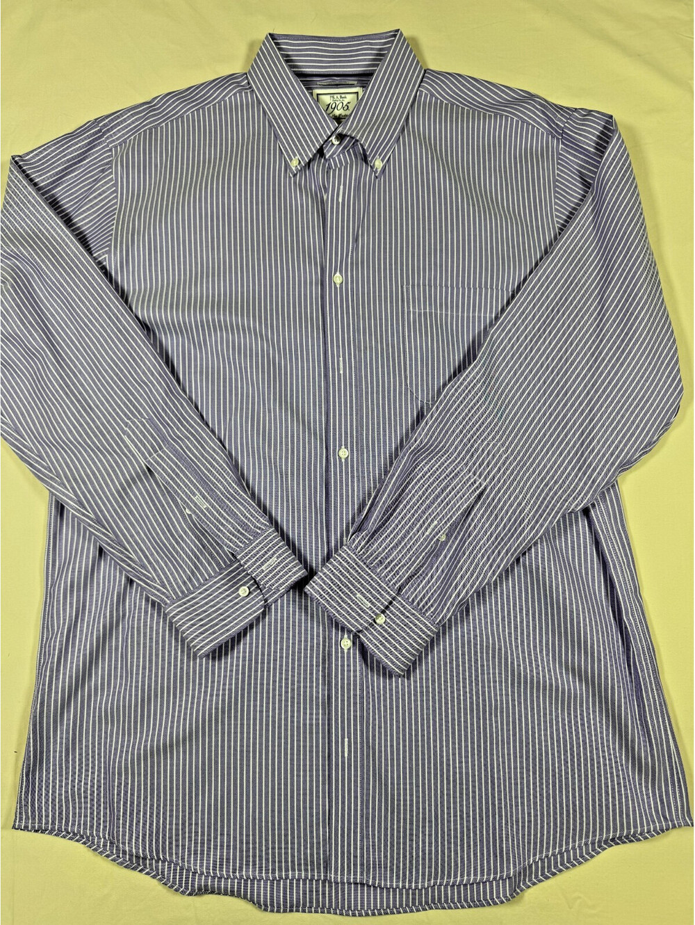 Jos. A. Bank 1905 Men's LS Shirt XL Purple Striped Tailored Fit